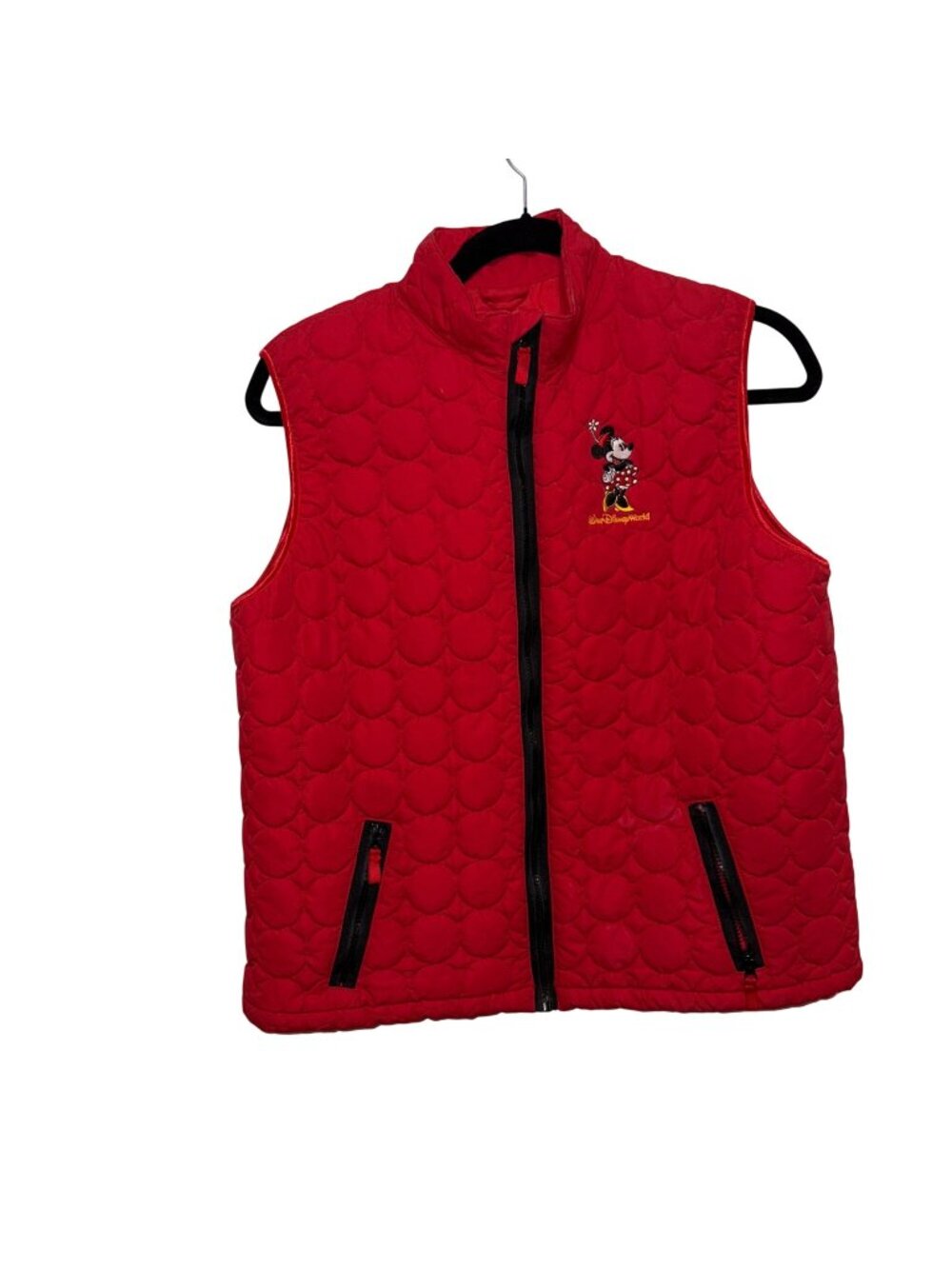 Disney Parks Minnie Mouse Red Quilted Zip-Up Vest XXL Lightweight Sleeveless Jac